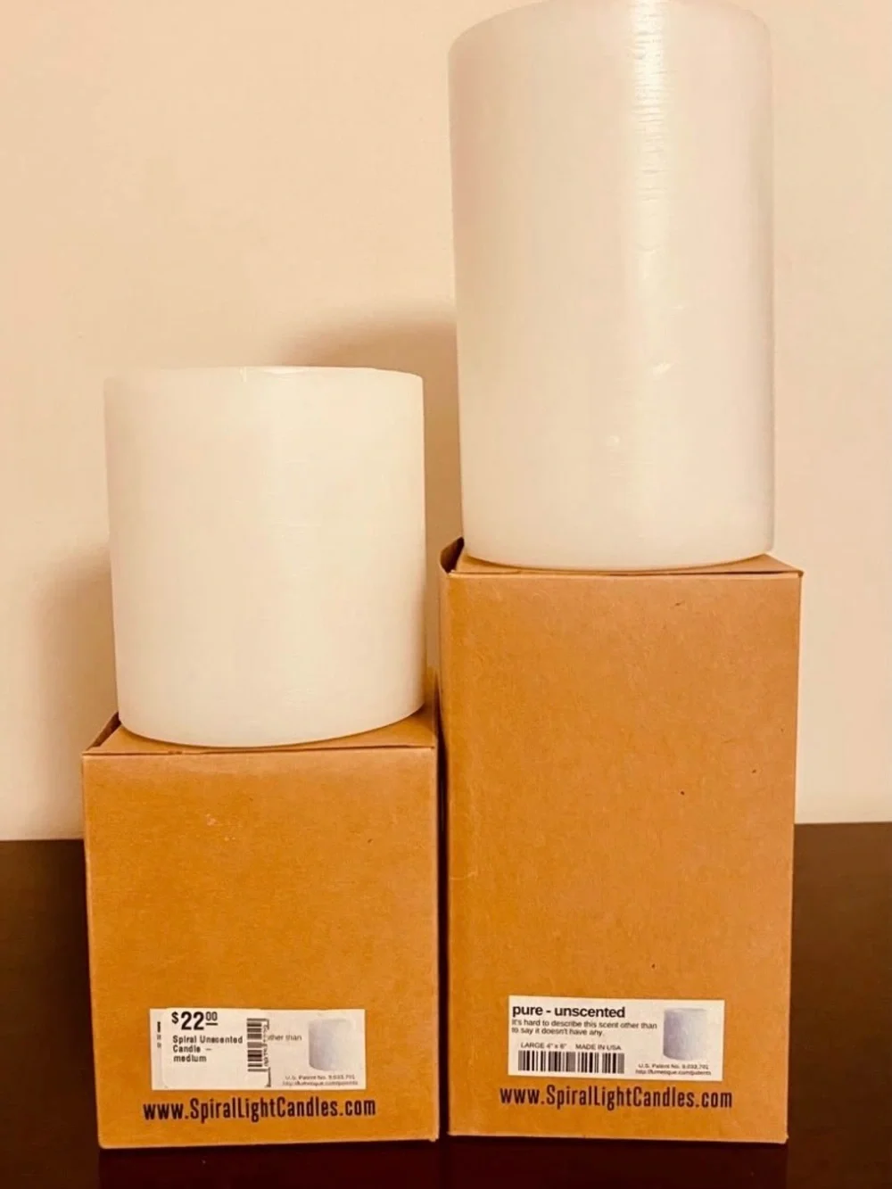Spiral Candles White Pillar Set